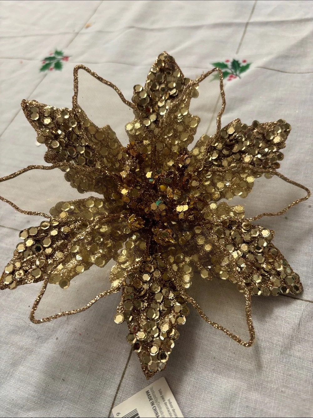 Home Accents Glitter Floral and Bird Clips- 4pcs.